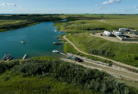 sunset beach aerial boat launch